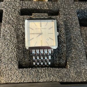 Burberry Silver Square Watch